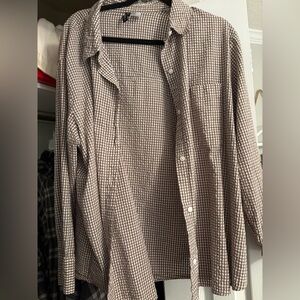 H&M Brown Checkered Button Down Shirt